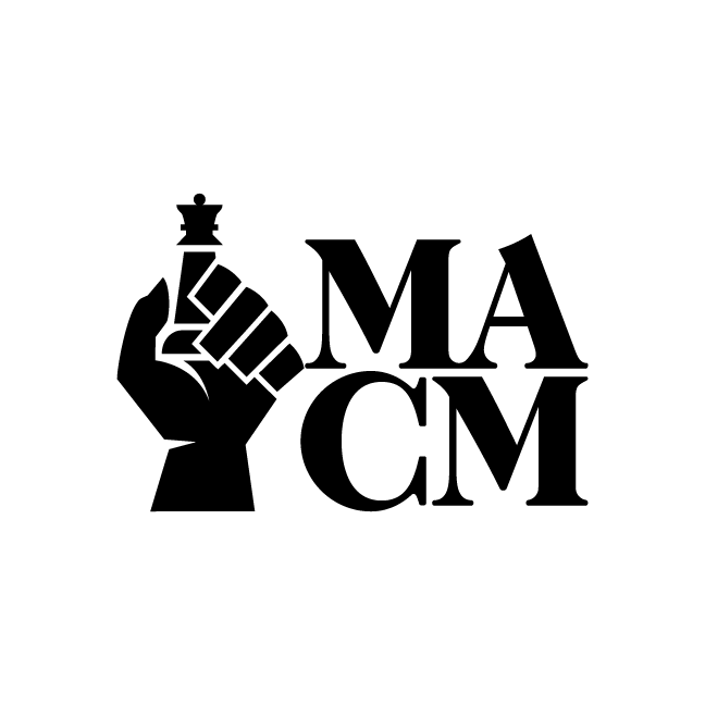 MACM official logo — hand holding chess piece and MACM initials